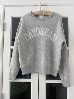 Pink Rose Gray 'DAYDREAM' Crewneck Sweater